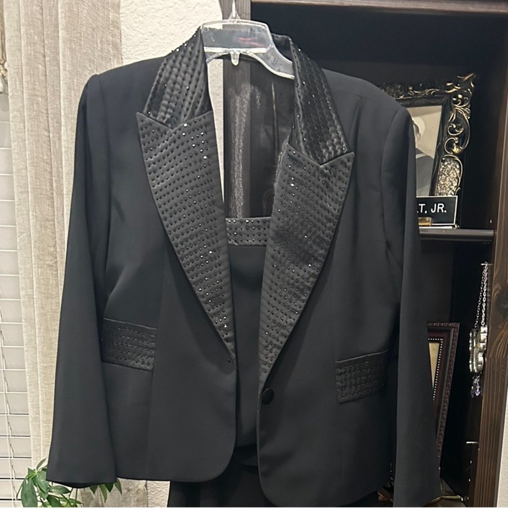 Women’s JS Collections Formal Tuxedo Jacket and Corset - Size 14P - EUC